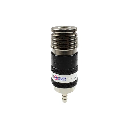 Coilhose Pneumatics 2in1 Automatic Safety Exhaust Coupler 3/8" Body 1/4" Hose Barb 585USE 585USE